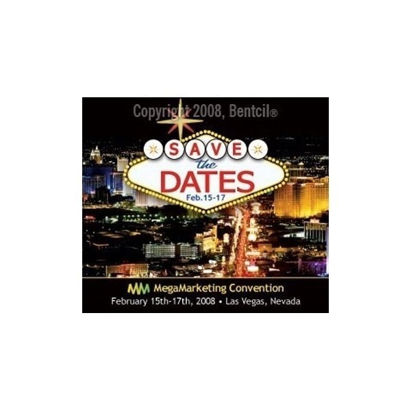 Save the Dates - Vegas Theme - Budget Square Corner Cut Magnets