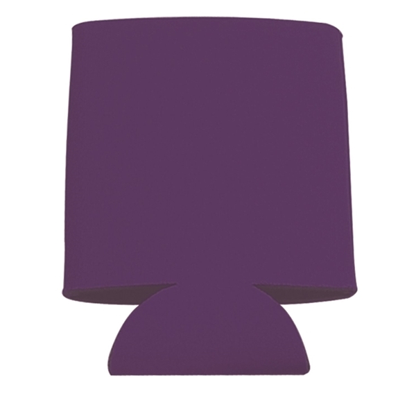 aerial view a purple folding foam can cooler sleeve, image 3 of 4