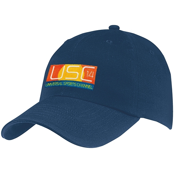 aerial view a navy traditional 6- panel front runner cap, image 3 of 3