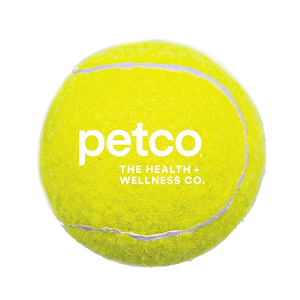 aerial view a yellow custom tennis balls - personalized imprinted logo, image 3 of 3