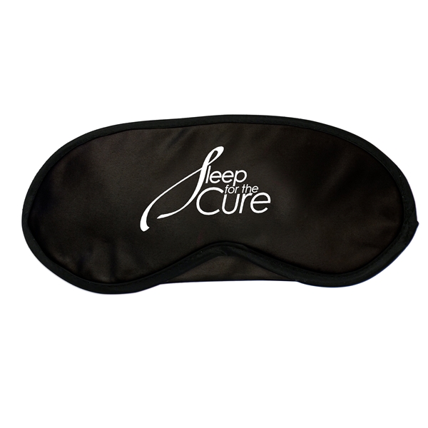 aerial view a black satin sleep eye mask, image 2 of 2