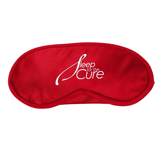 aerial view a red satin sleep eye mask, image 3 of 3