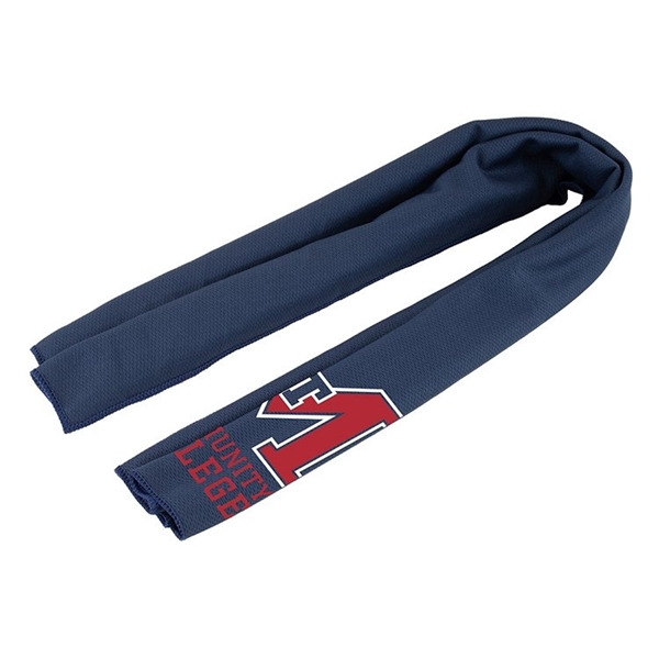 aerial view a navy blue the rainier cooling neck towel, image 4 of 4
