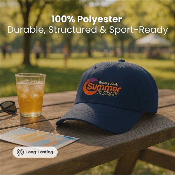 aerial view a group of 5 panel polyester cap, image 2 of 4