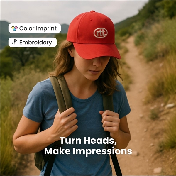 aerial view a group of 5 panel polyester cap, image 3 of 4