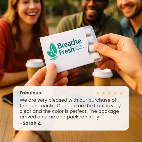 aerial view a group of sugar free peppermint gum pack, image 3 of 3