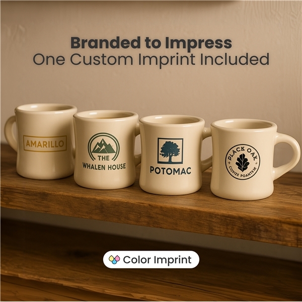 aerial view a group of 10 oz diner mug - natural, image 2 of 5