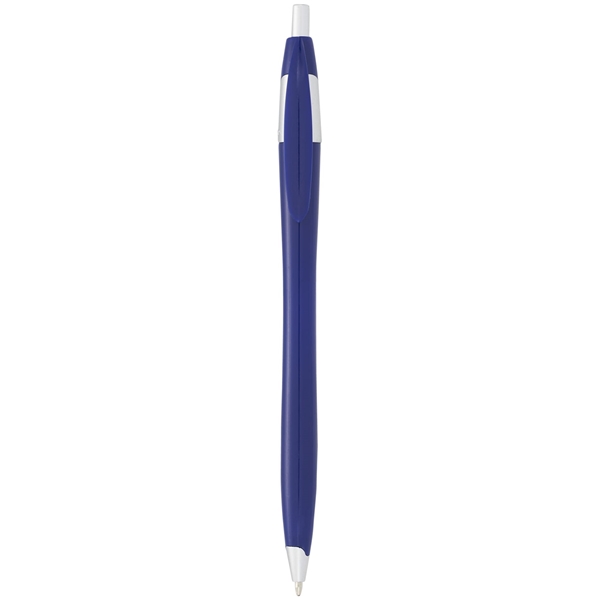 aerial view a blue with silver trim cougar multi color click ballpoint pen, custom pens, image 4 of 4