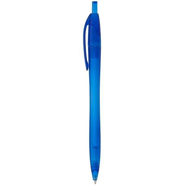 aerial view a translucent blue cougar multi color click ballpoint pen, custom pens, image 2 of 4