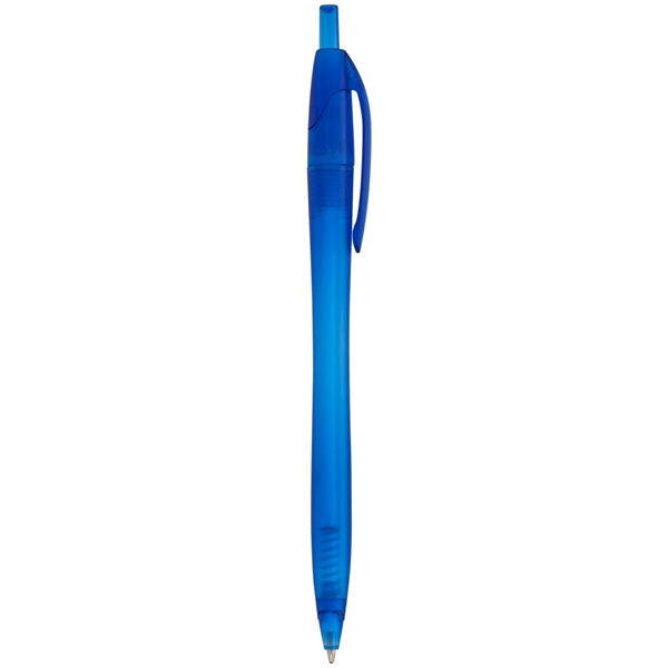 aerial view a translucent blue cougar multi color click ballpoint pen, custom pens, image 3 of 4