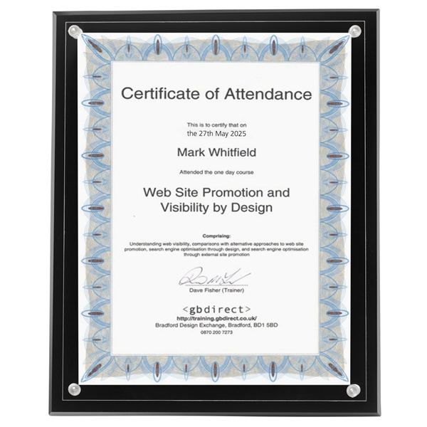 aerial view a black large certificate holder - clear on black - 8 x 10 insert, image 2 of 2