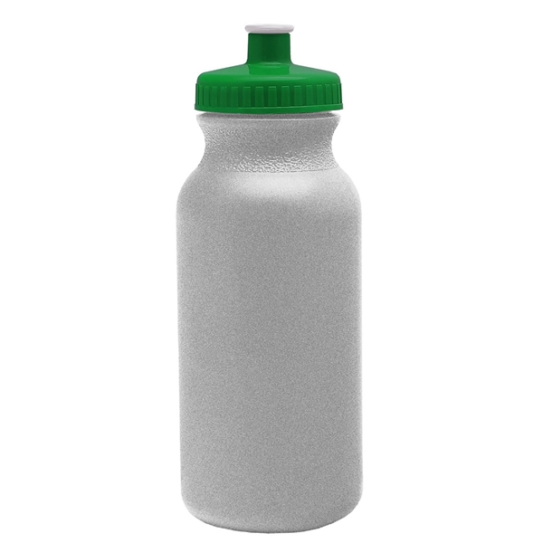 aerial view a granite bottle & green lid 20 oz the omni color bike bottle with push pull lid, image 2 of 2