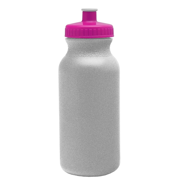 aerial view a granite bottle & hot pink lid 20 oz the omni color bike bottle with push pull lid, image 2 of 2