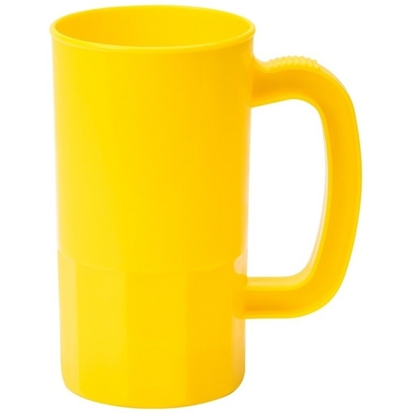 aerial view a athletic yellow 14 oz single wall beer stein - 14 oz., image 2 of 2