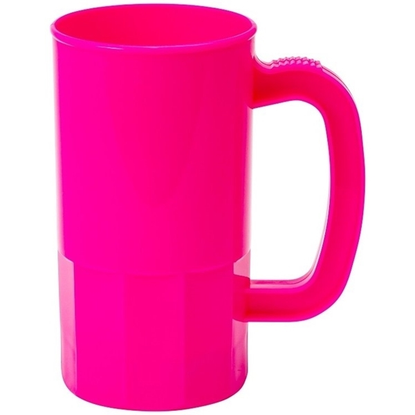aerial view a neon pink 14 oz single wall beer stein - 14 oz., image 2 of 2
