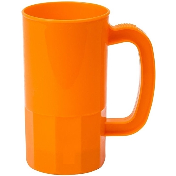 aerial view a orange 14 oz single wall beer stein - 14 oz., image 2 of 2