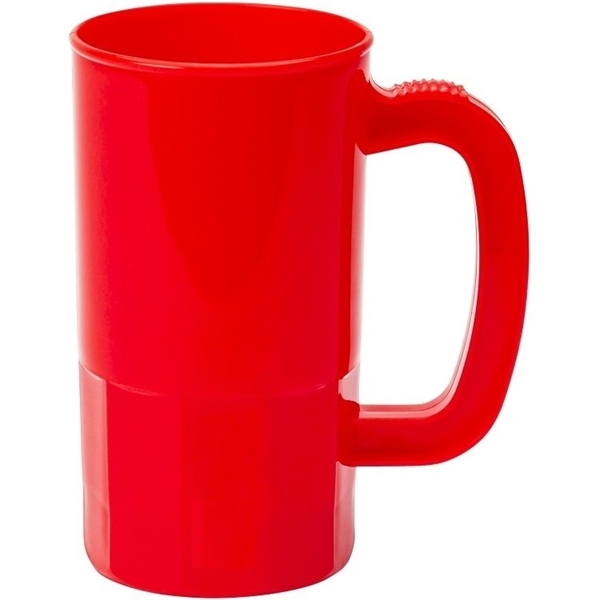aerial view a red 14 oz single wall beer stein - 14 oz., image 2 of 2