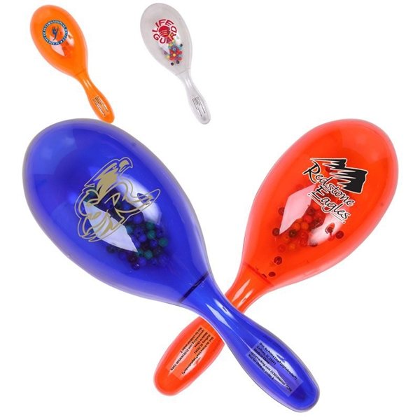 Promotional Plastic Translucent Maracas Filled With Plastic Beans