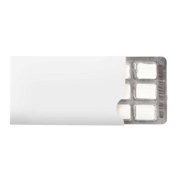 aerial view a white sugar free peppermint gum pack, image 2 of 5