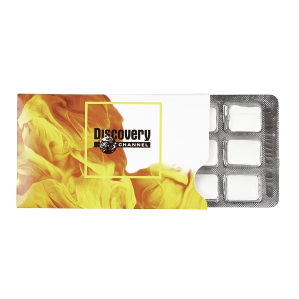 aerial view a white sugar free peppermint gum pack, image 3 of 5