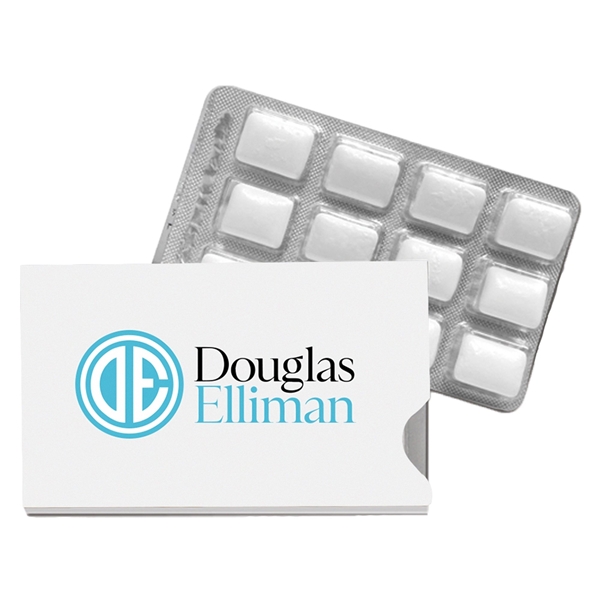 aerial view a white sugar free peppermint gum pack, image 4 of 5