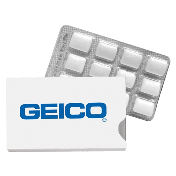 aerial view a white sugar free peppermint gum pack, image 5 of 5