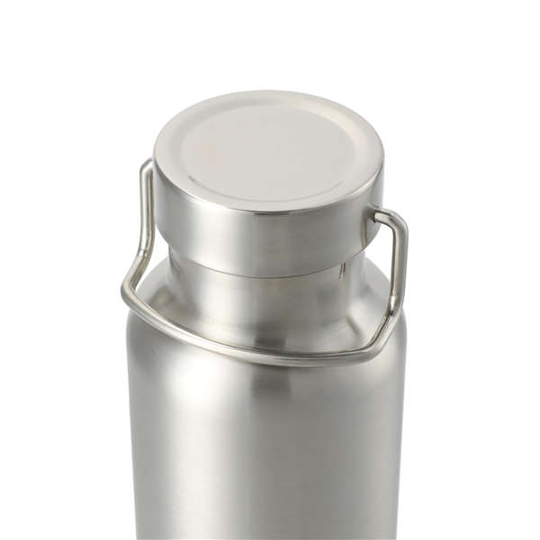 aerial view a silver thor copper vacuum insulated 22oz water bottle, image 5 of 6