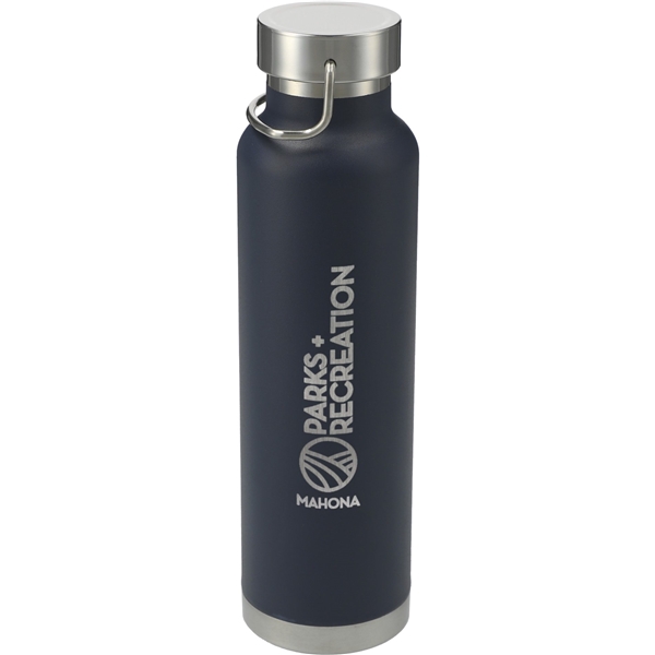 aerial view a navy thor copper vacuum insulated 22oz water bottle, image 3 of 5