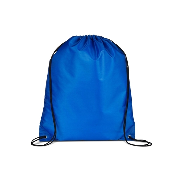 aerial view a reflex blue versatile polyester drawstring backpack, image 2 of 3