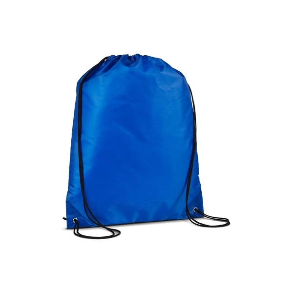 aerial view a reflex blue versatile polyester drawstring backpack, image 3 of 3