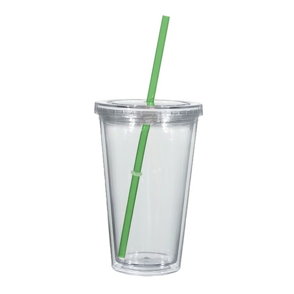 $1 tumblers under Straw  Wall 16 Tumbler Double Acrylic  With Customized oz