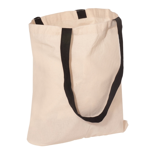 aerial view a black econo cotton tote bag, image 3 of 3