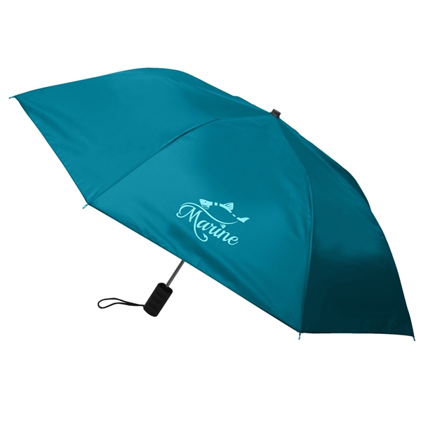 aerial view a teal shed rain(tm) 40 economy auto - open compact umbrella, image 2 of 2