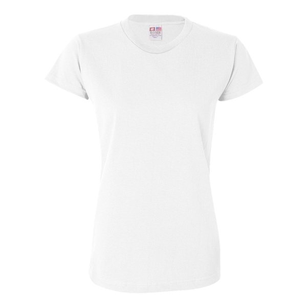 Promotional Bayside - Ladies USA Made Short Sleeve Shirt - WHITE
