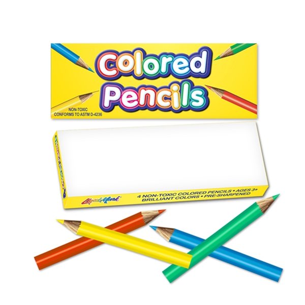 Promotional Pack of Four Mini Pre - Sharpened Colored Pencils