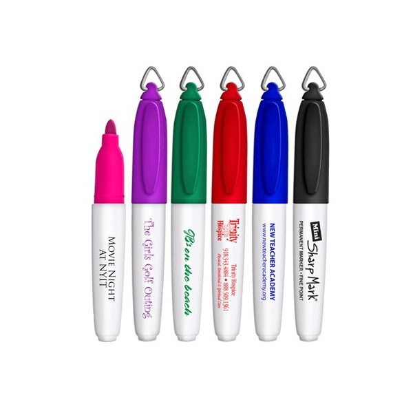Promotional Mini Sharp Mark(R) Permanent Markers With Key Ring Cap