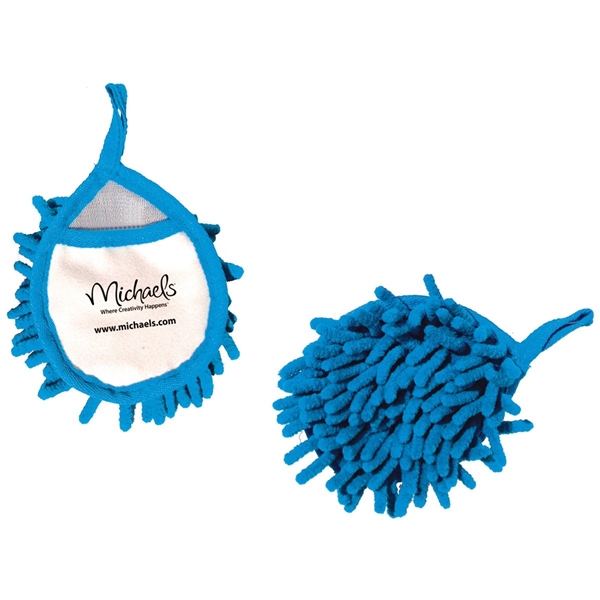aerial view a blue frizzy finger duster, image 2 of 2