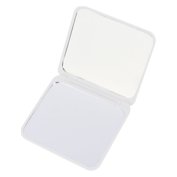 aerial view a solid white compact mirror with dual magnification, image 4 of 4