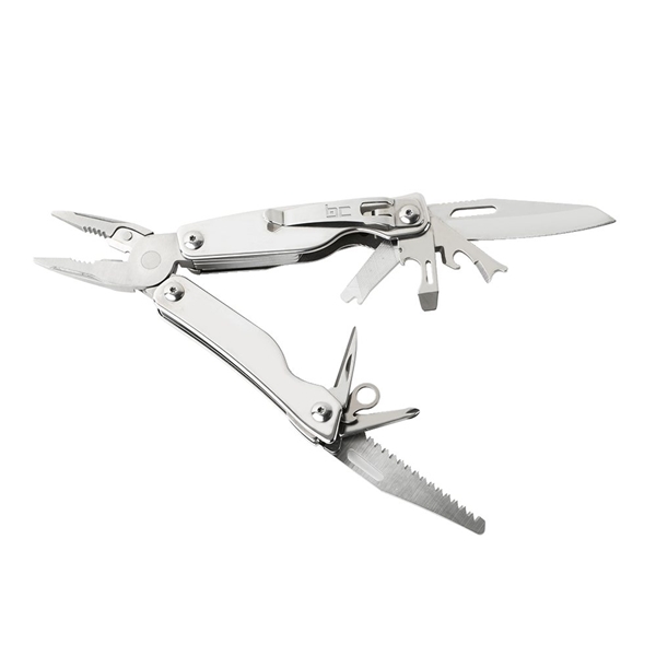 aerial view a stainless steel basecamp(r) wolverine multi tool, image 6 of 6