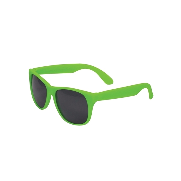 aerial view a green-lime single tone matte plastic sunglasses, image 2 of 2