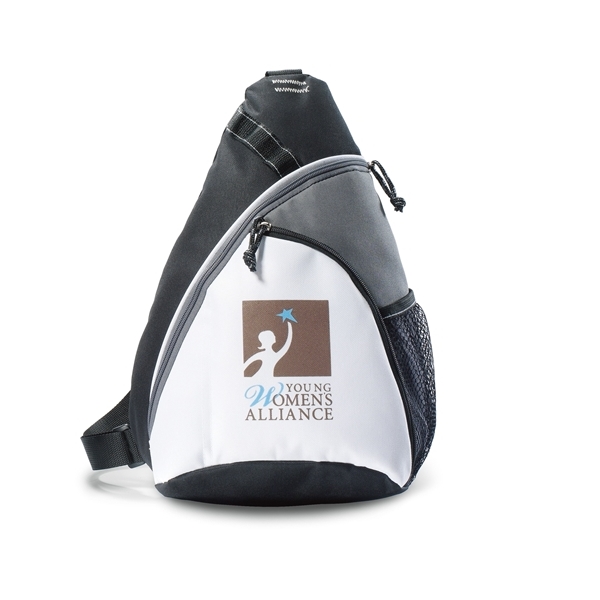 50 Free GWP Polyester Black Wave Monopack Sling Pack 11.5