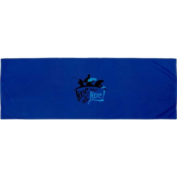 aerial view a blue hyper - evaporative kool cooling towel, image 2 of 2