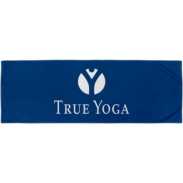 aerial view a navy blue hyper - evaporative kool cooling towel, image 2 of 2