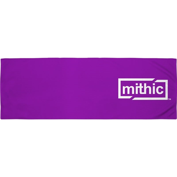 aerial view a purple hyper - evaporative kool cooling towel, image 2 of 2
