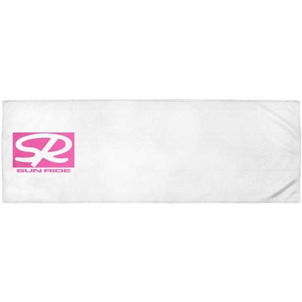 aerial view a white hyper - evaporative kool cooling towel, image 2 of 2