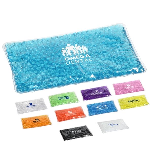 Promotional Large Rectangle Aqua Pearls Hot / Cold Pack