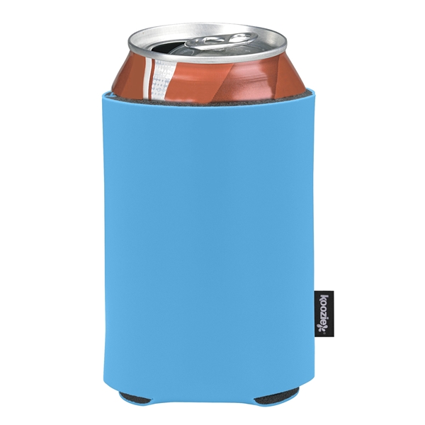 aerial view a carolina blue custom promotional deluxe collapsible koozie cup holder, image 3 of 4