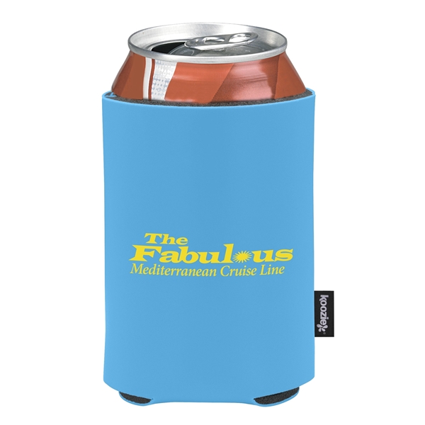 aerial view a carolina blue custom promotional deluxe collapsible koozie cup holder, image 4 of 4
