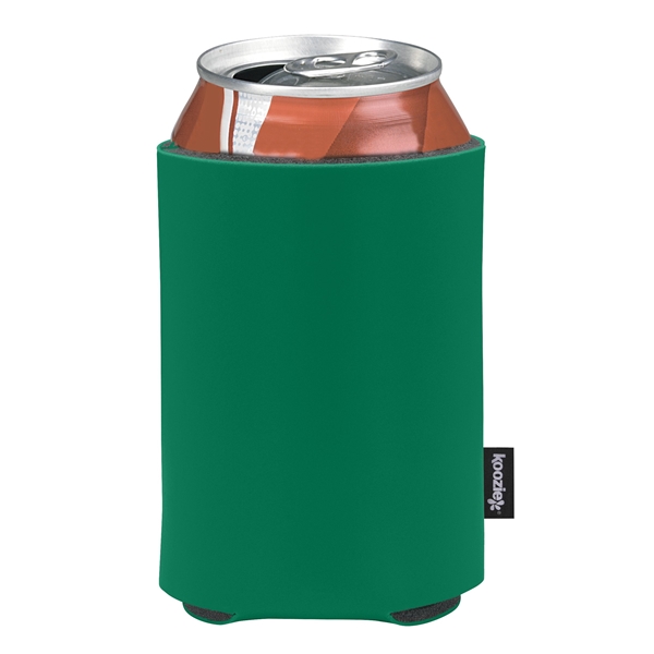 aerial view a green custom promotional deluxe collapsible koozie cup holder, image 3 of 4