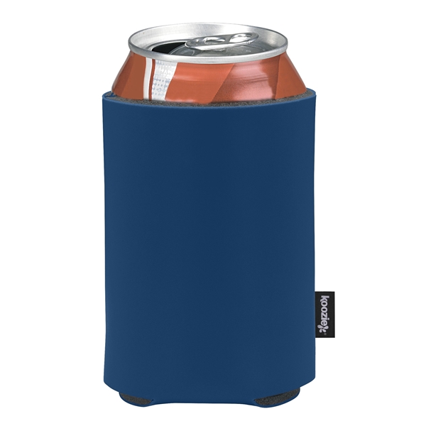 aerial view a navy custom promotional deluxe collapsible koozie cup holder, image 3 of 4